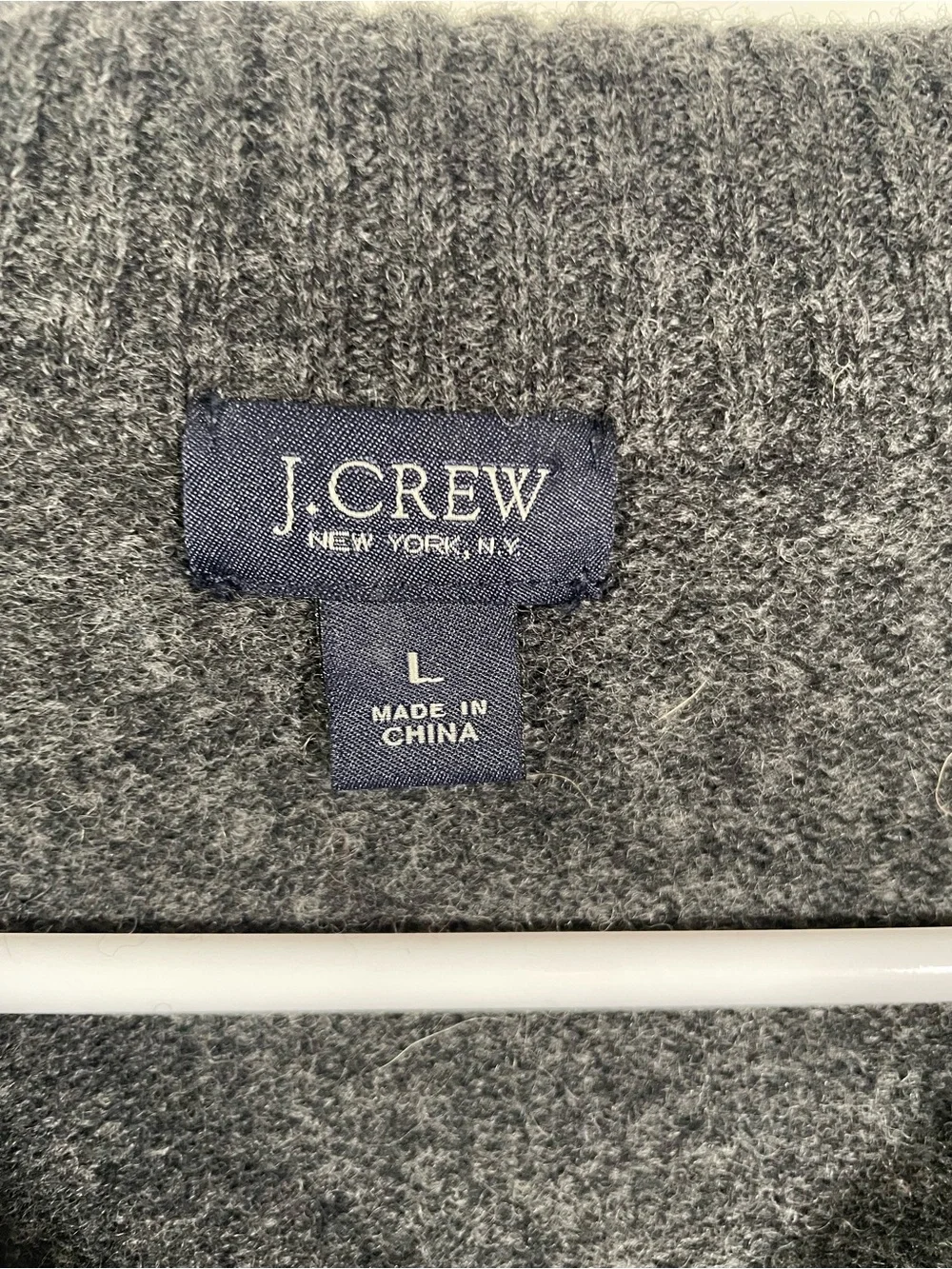 J Crew quarter-zip 100% lambswool sweater L